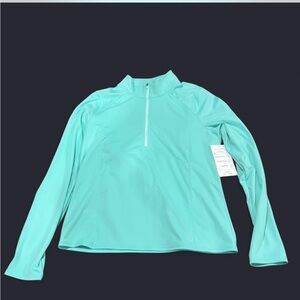 Isabella‎ Active Wear Teal Zip Mock Neck Long Sleeve Athleisure Top Size L